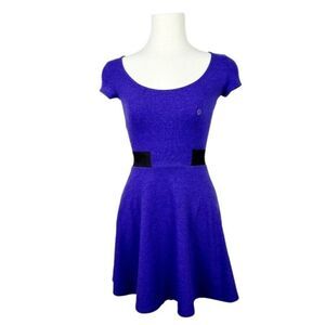 AMERICAN Eagle Outfitters Blue Skater Mini Dress with Back Cutout XXS